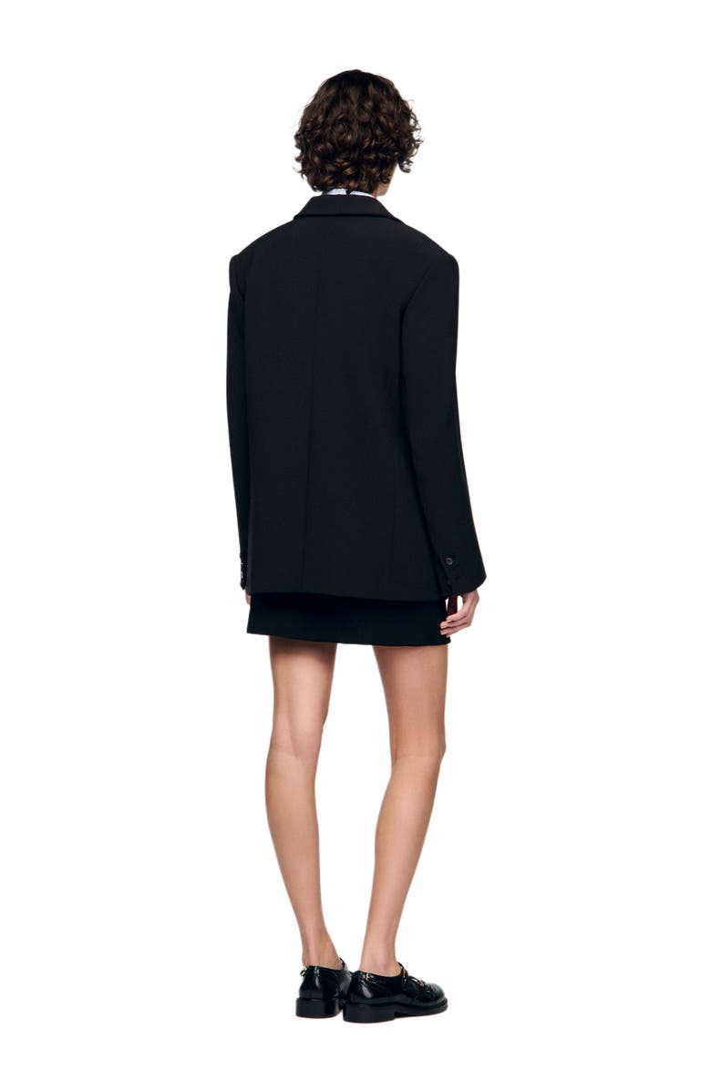 SANDRO Crossed tailored jacket, Alternate, color, Black