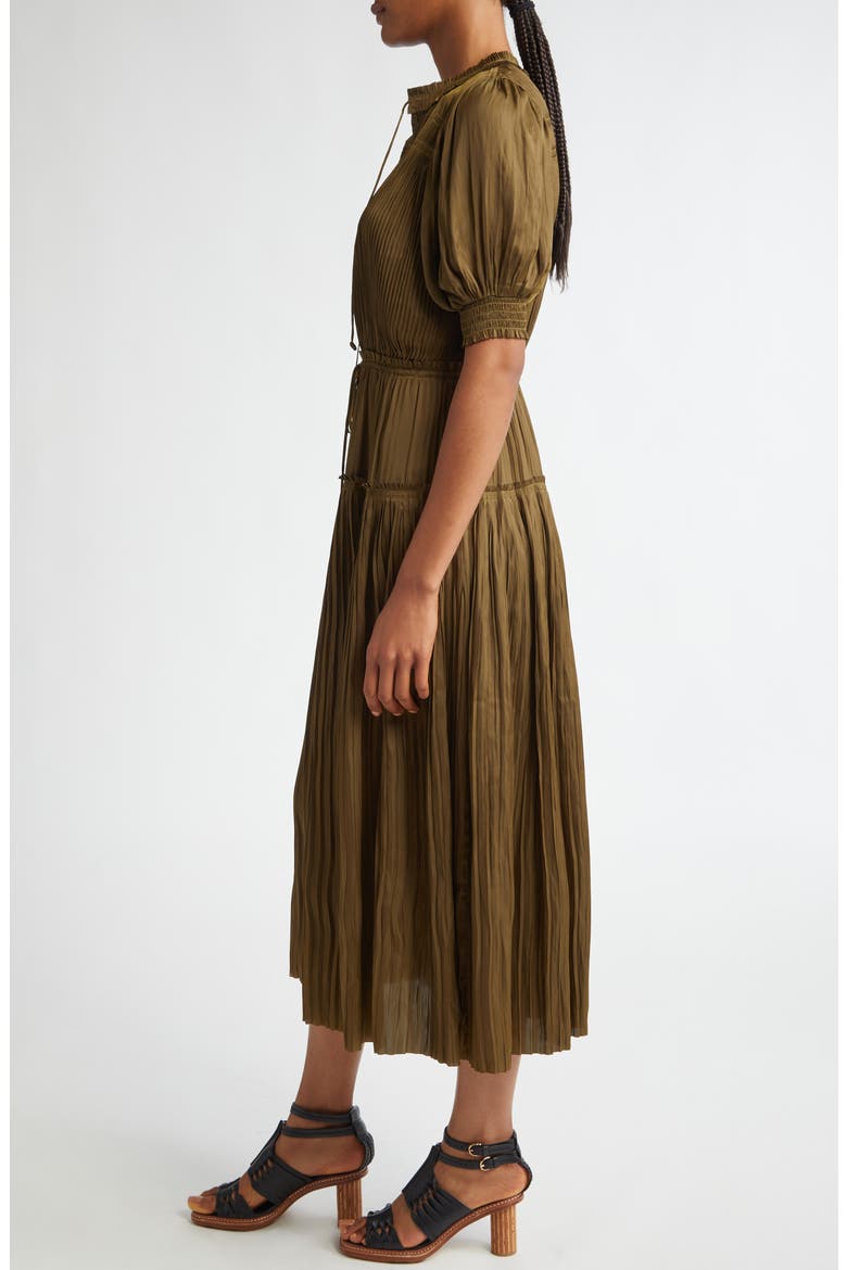 Astrid Pleated Maxi Dress, Alternate, color, OLIVE