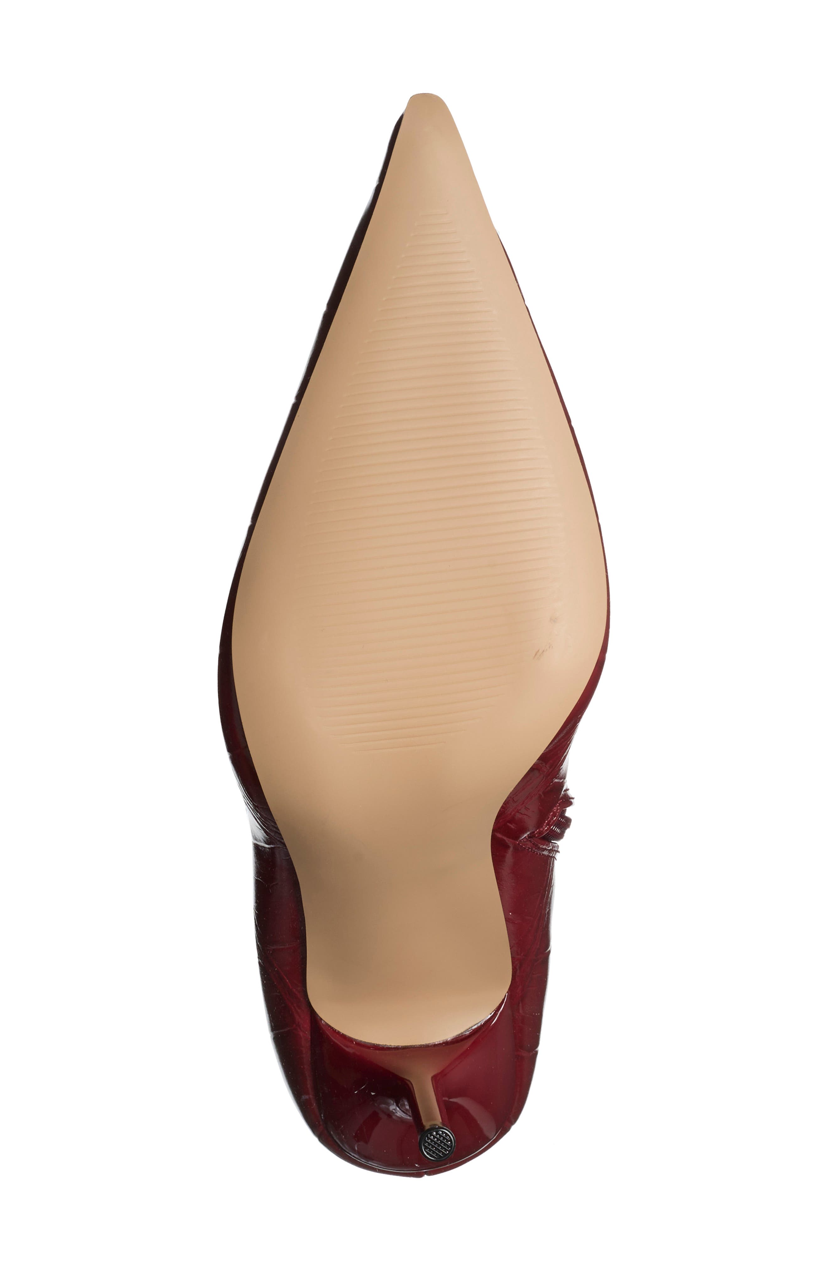 Pallmer Croc Embossed Faux Leather Boot, Alternate, color, RED CROCO