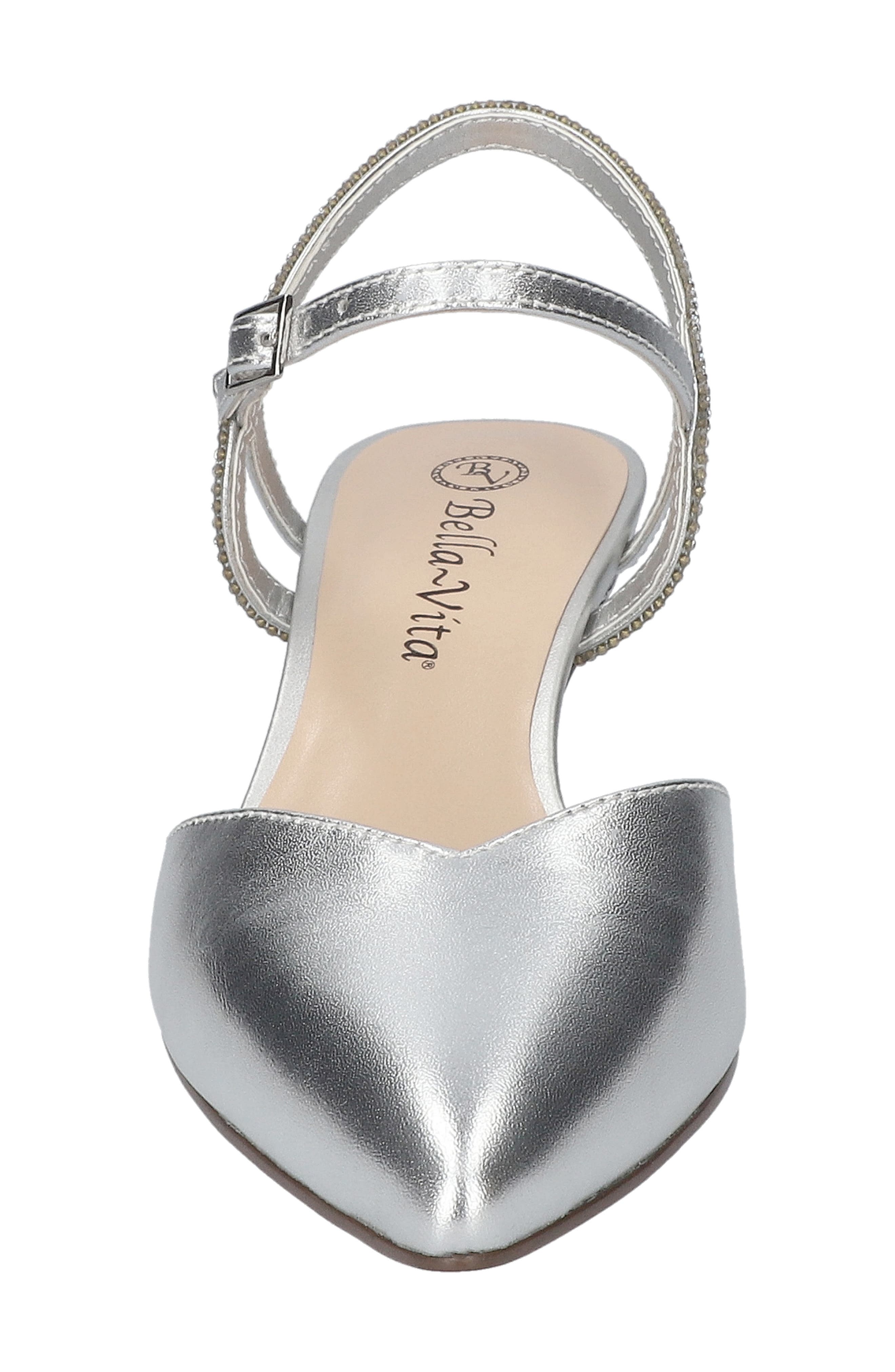 Katriana Crystal Strap Kitten Heel Pump, Alternate, color, SILVER LEATHER