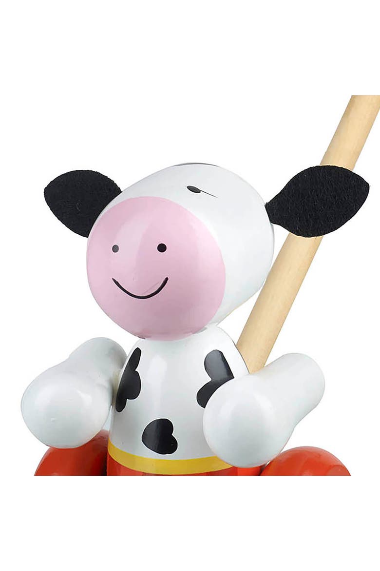 Push Along Cow Wooden Toy, 2 Pieces, Ages 1+, Alternate, color, Multicolored