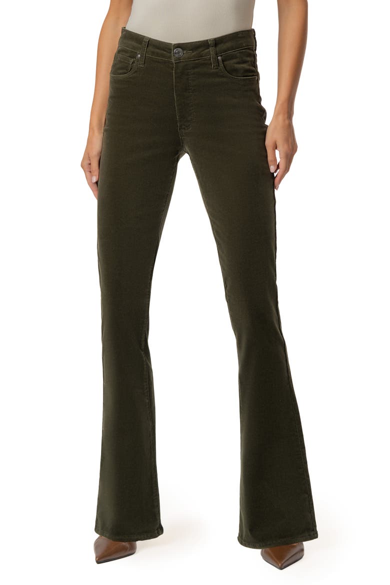Ana Fab Ab High Waist Corduroy Flare Jeans, Main, color, OLIVE