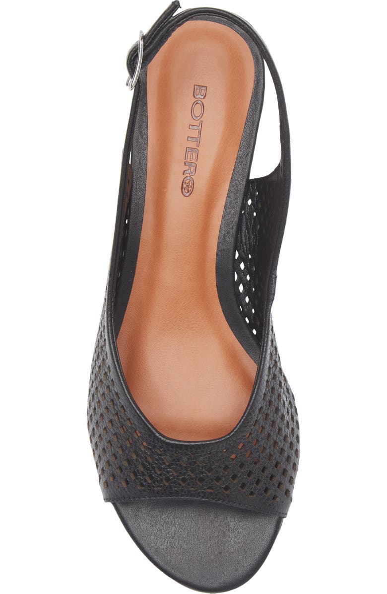 Bottero Botelsa Perforated Open Toe Slingback Pump, Alternate, color, Preto