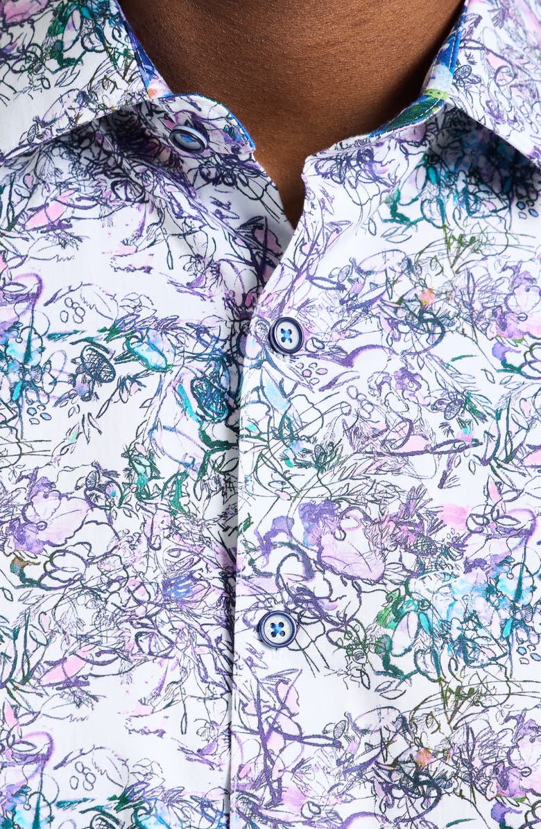 Robert Graham Crawford Short Sleeve Cotton Button-Up Shirt, Alternate, color, Multi