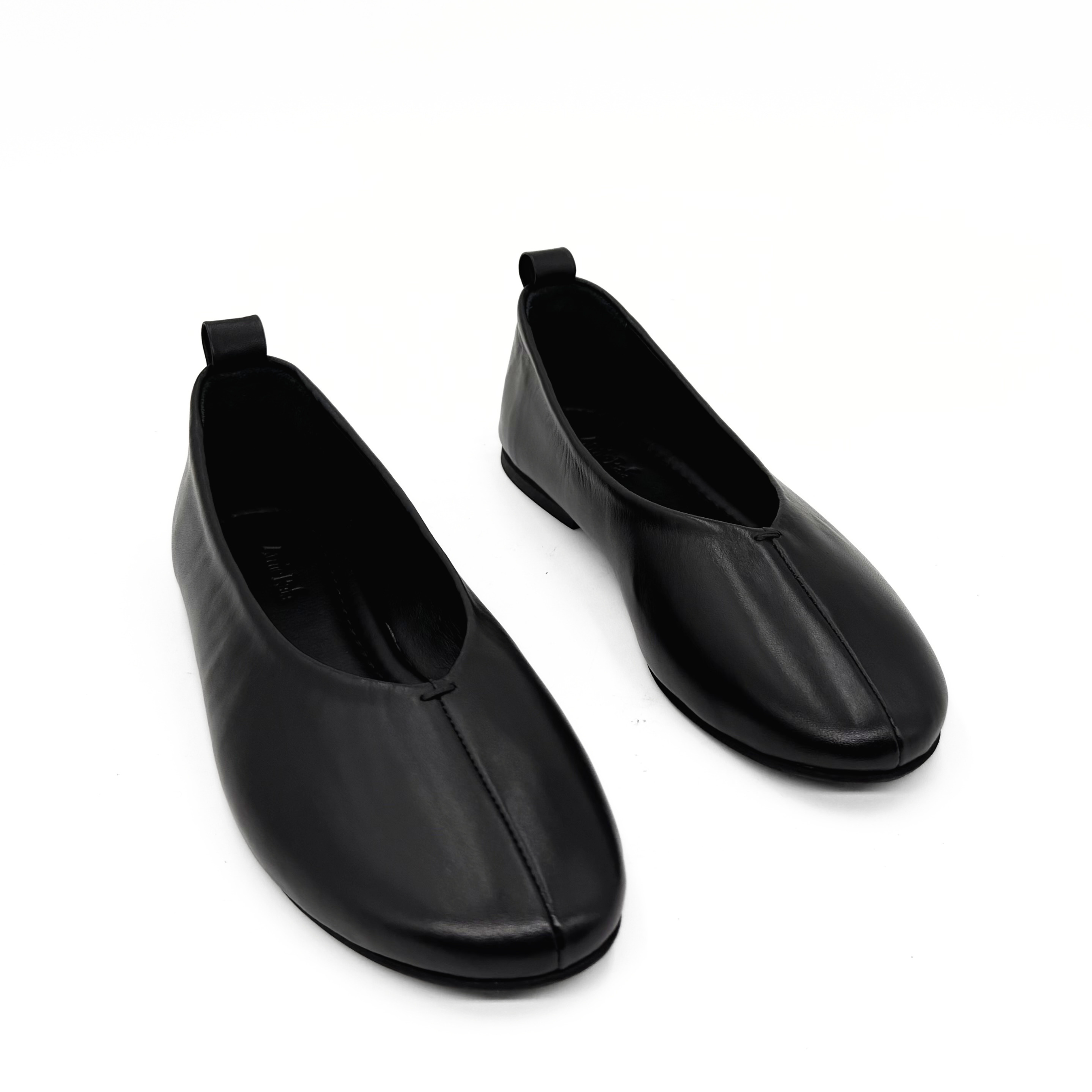 Erika II Leather Ballet Flats, Alternate, color, Black Leather