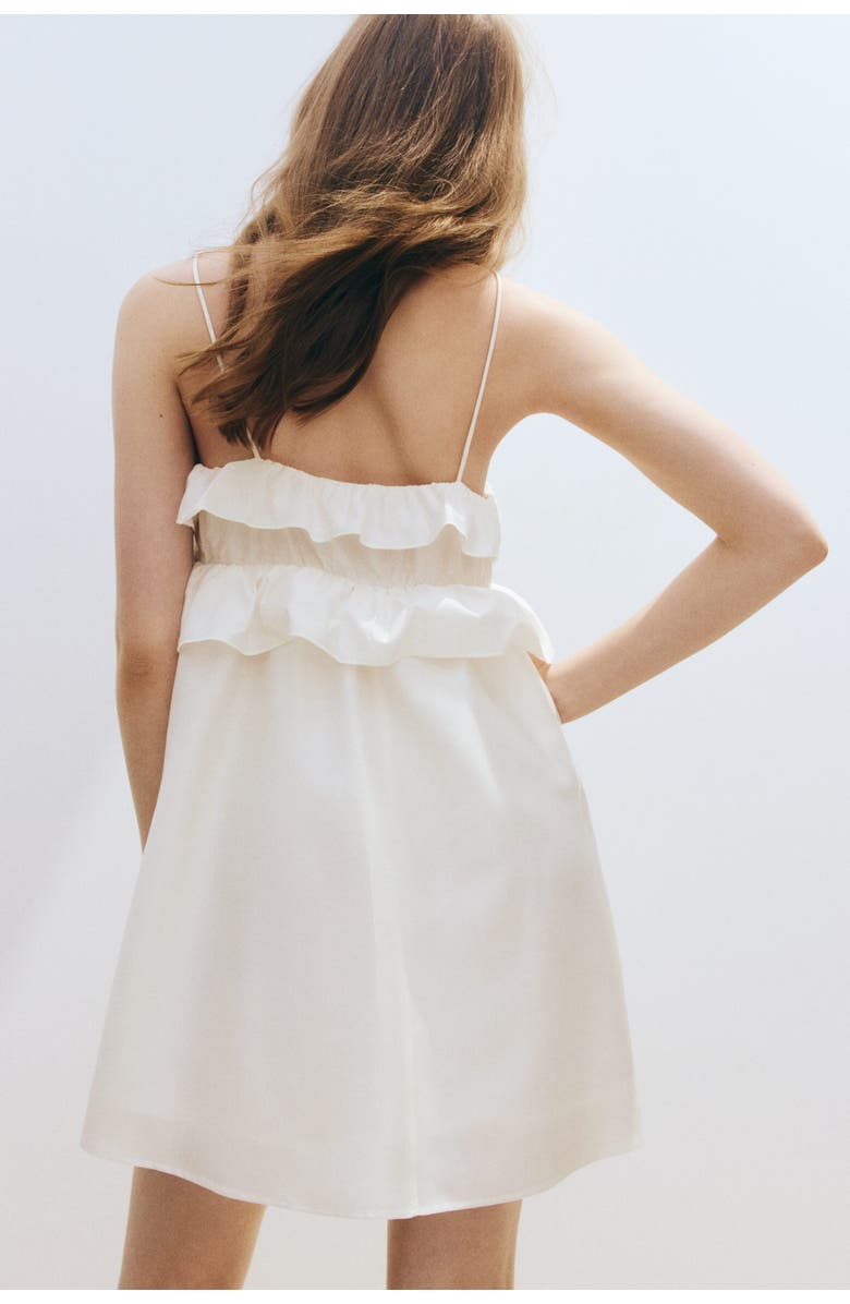 H&M Frill-trimmed Strappy Dress, Alternate, color, Cream