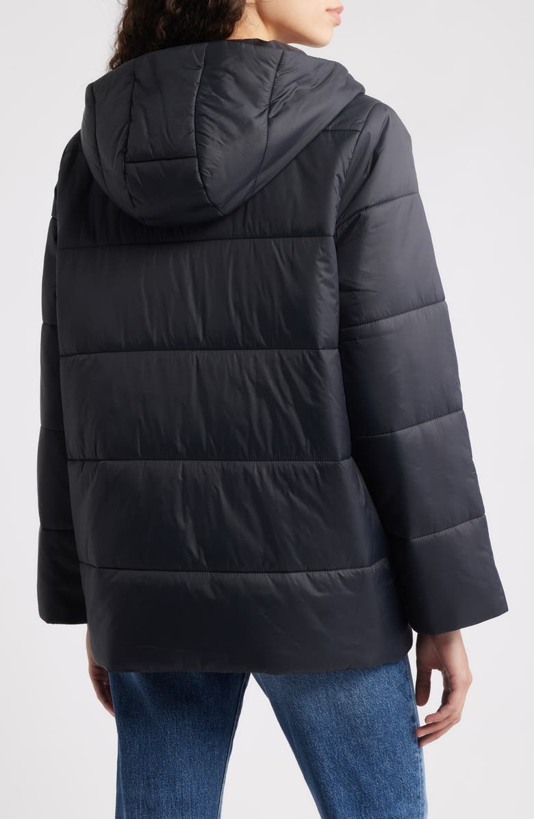 Eileen Fisher Hooded Puffer Jacket, Alternate, color, Black
