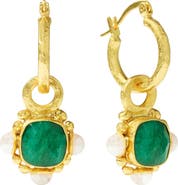 Ottoman Hands Esther Pearl Drop Hoop Earrings