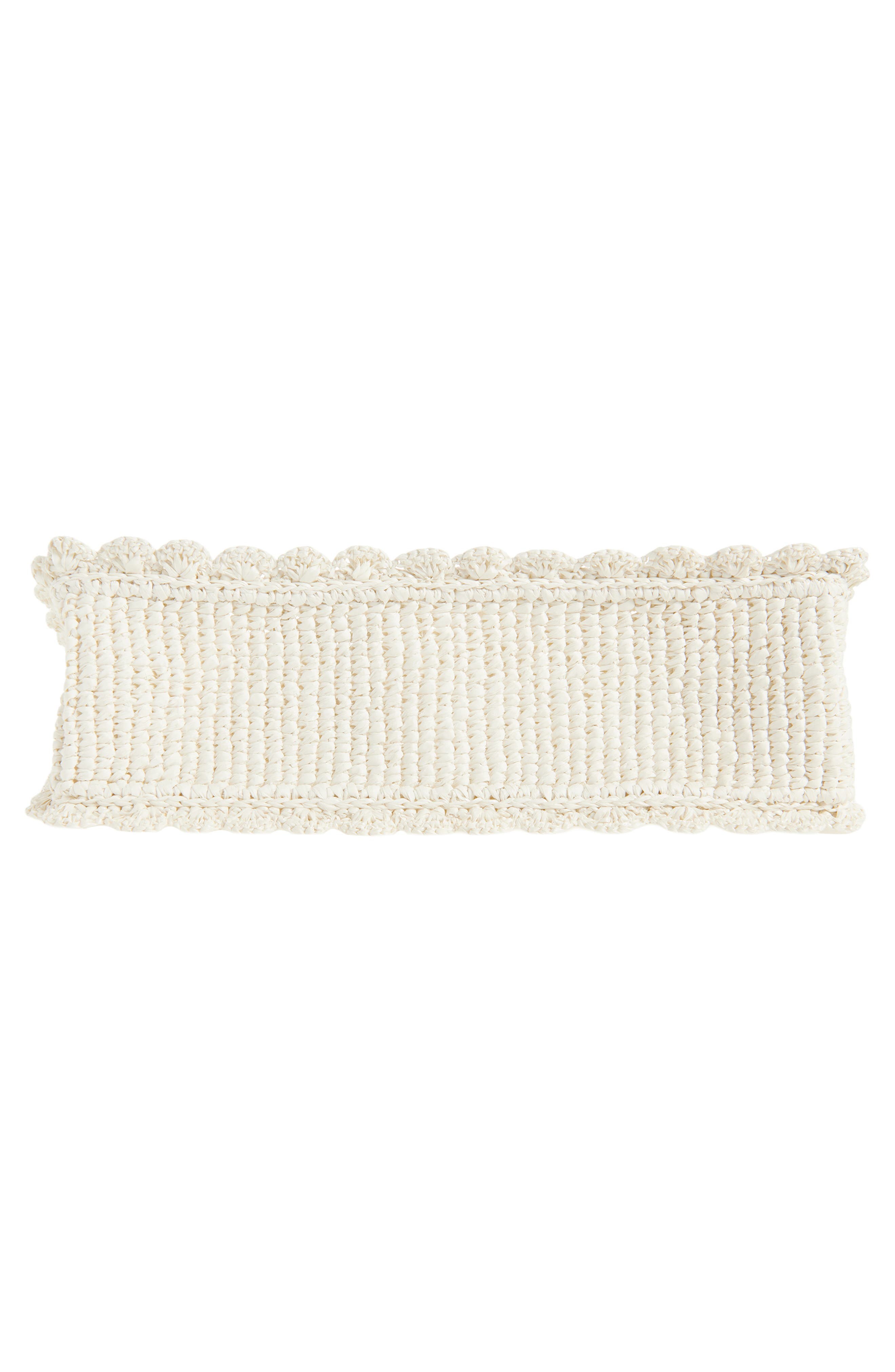 Jacquemus Small Spiaggia Square Lace Bag, Alternate, color, White 100