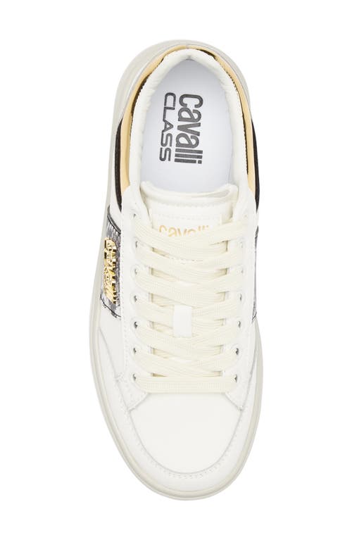 Roberto Cavalli Logo Hardware Low Top Sneaker In White