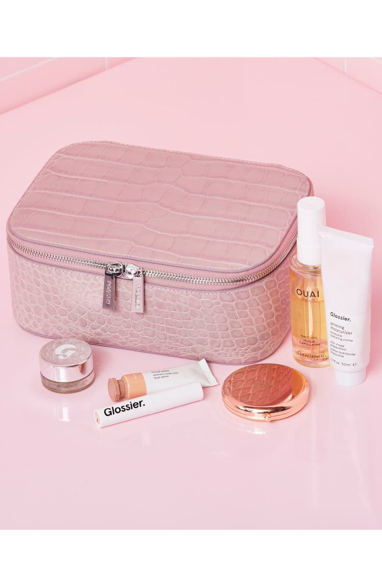 Pop & Suki Croc Embossed Bigger Makeup Bag, Alternate, color, 