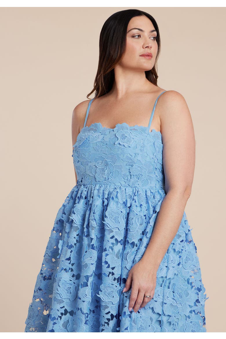 Fit And Flare Lace Gown, Alternate, color, LIGHT OCEAN BLUE