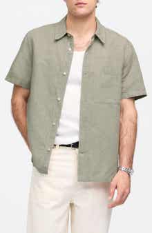 Madewell Short Sleeve Linen & Cotton Button-Up Shirt