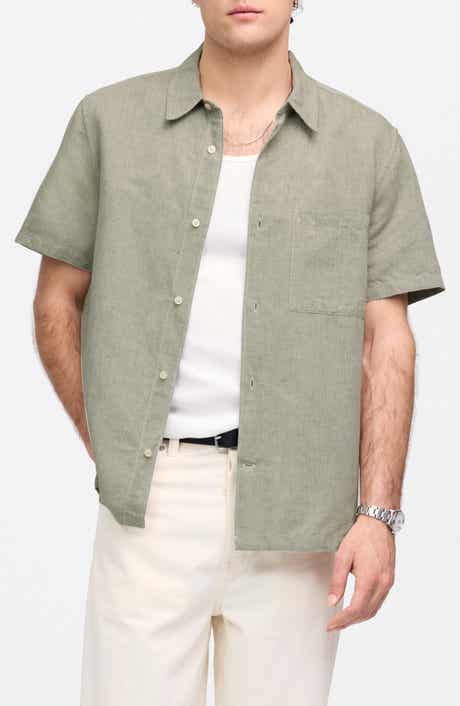 Madewell Short Sleeve Linen & Cotton Button-Up Shirt