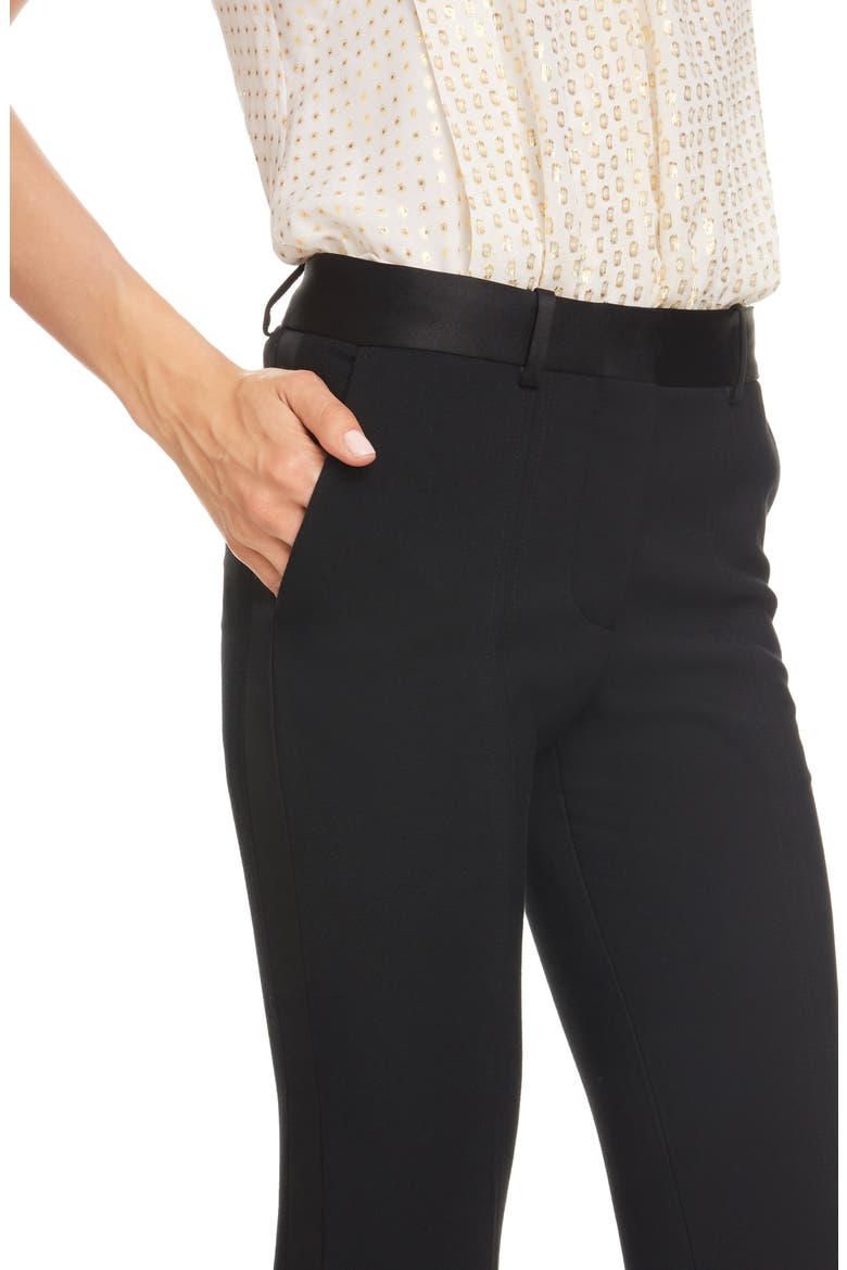 Split Hem Skinny Tuxedo Pants, Alternate, color, BLACK