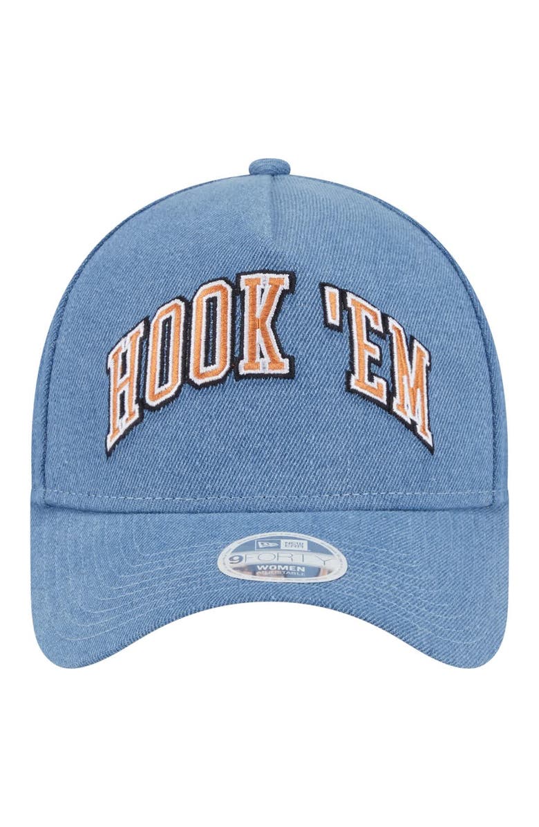 New Era Women's New Era Denim Texas Longhorns A-Frame 9FORTY Adjustable Hat, Alternate, color, 