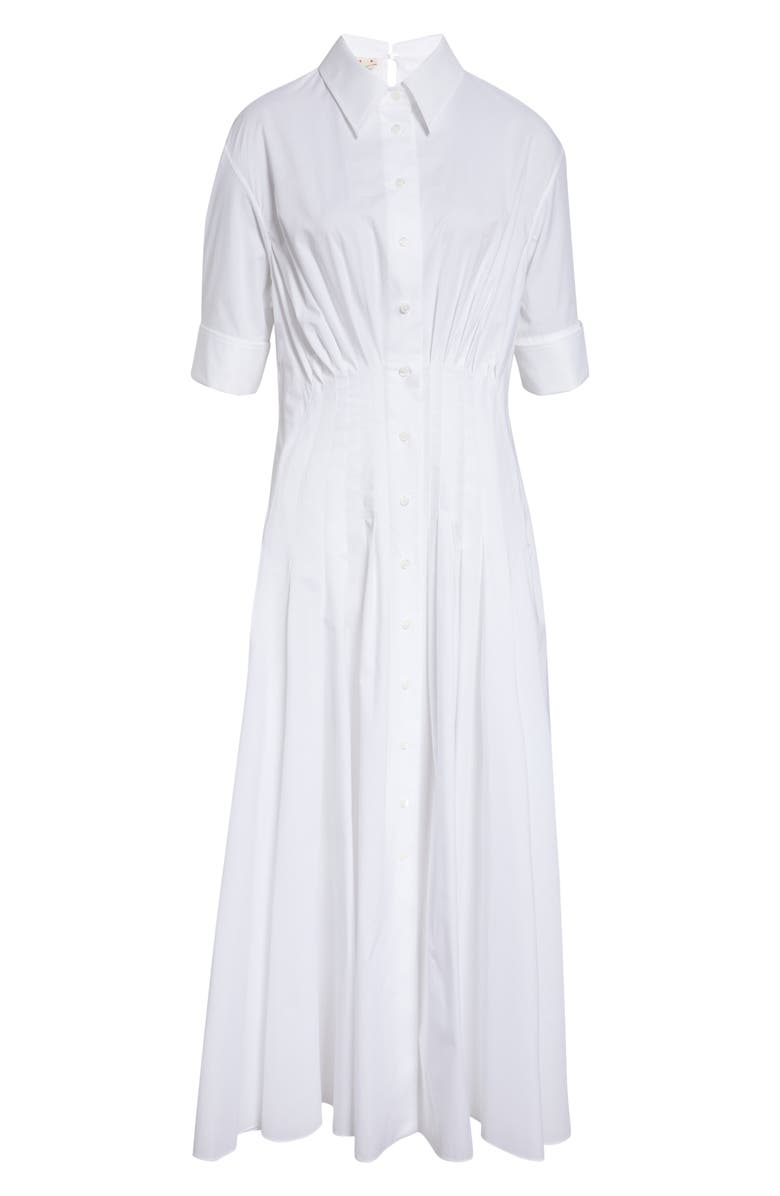 Marni Poplin Midi Shirtdress, Main, color, 00W01 Lily White