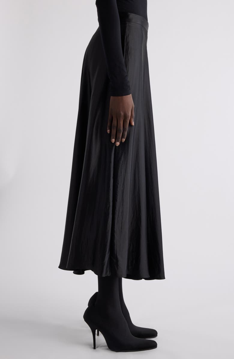 Asymmetric Satin Midi Skirt