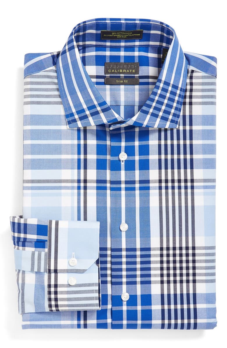 Calibrate Trim Fit Non-Iron Stretch Dress Shirt, Main, color, 