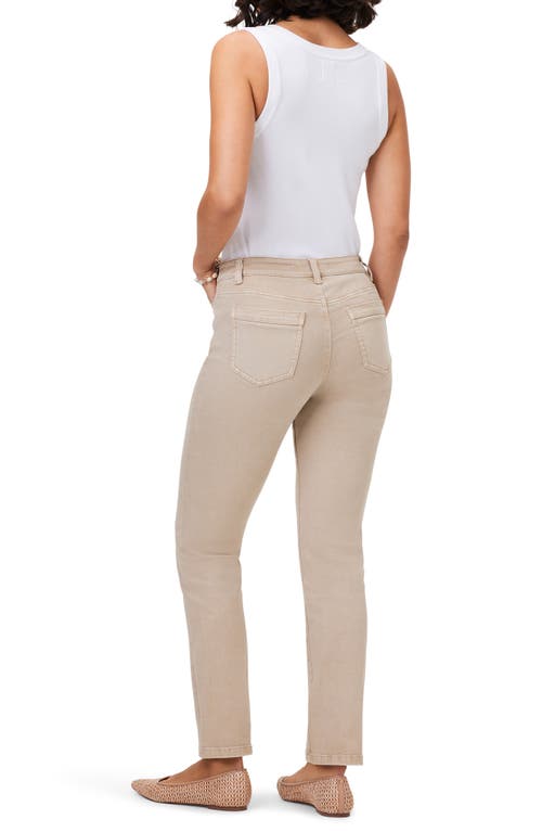 Nic + Zoe Mid Rise Straight Pocket Jeans In Beige In Brown