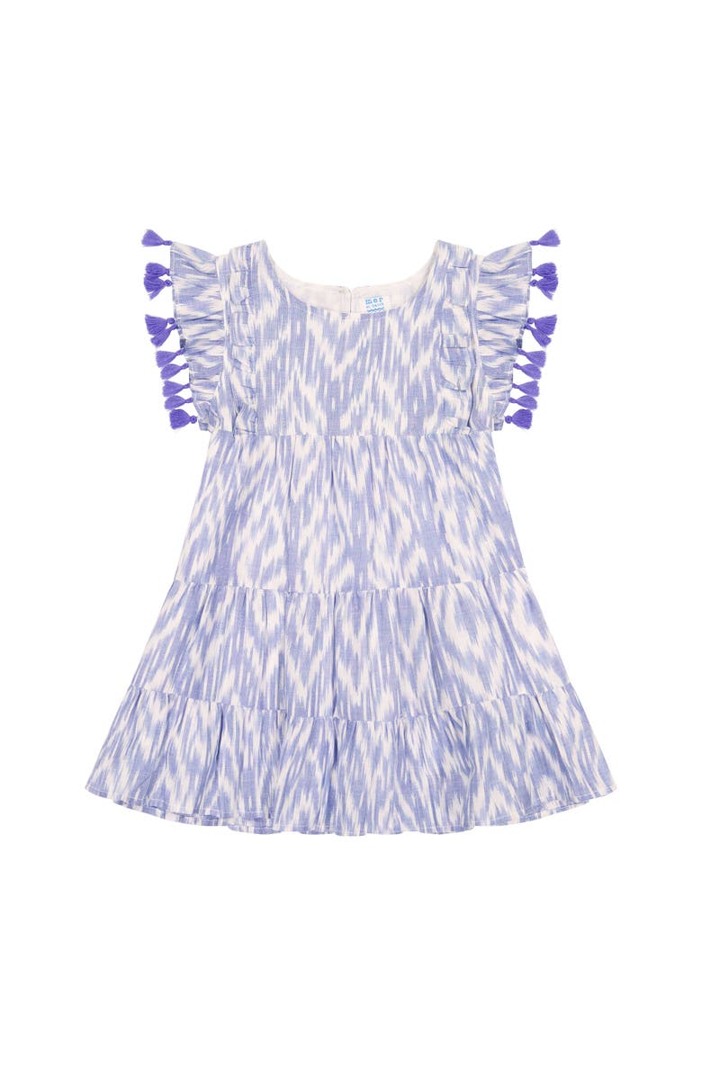 Mer St. Barth Sophie Tassel Dress, Main, color, Blue Ikat
