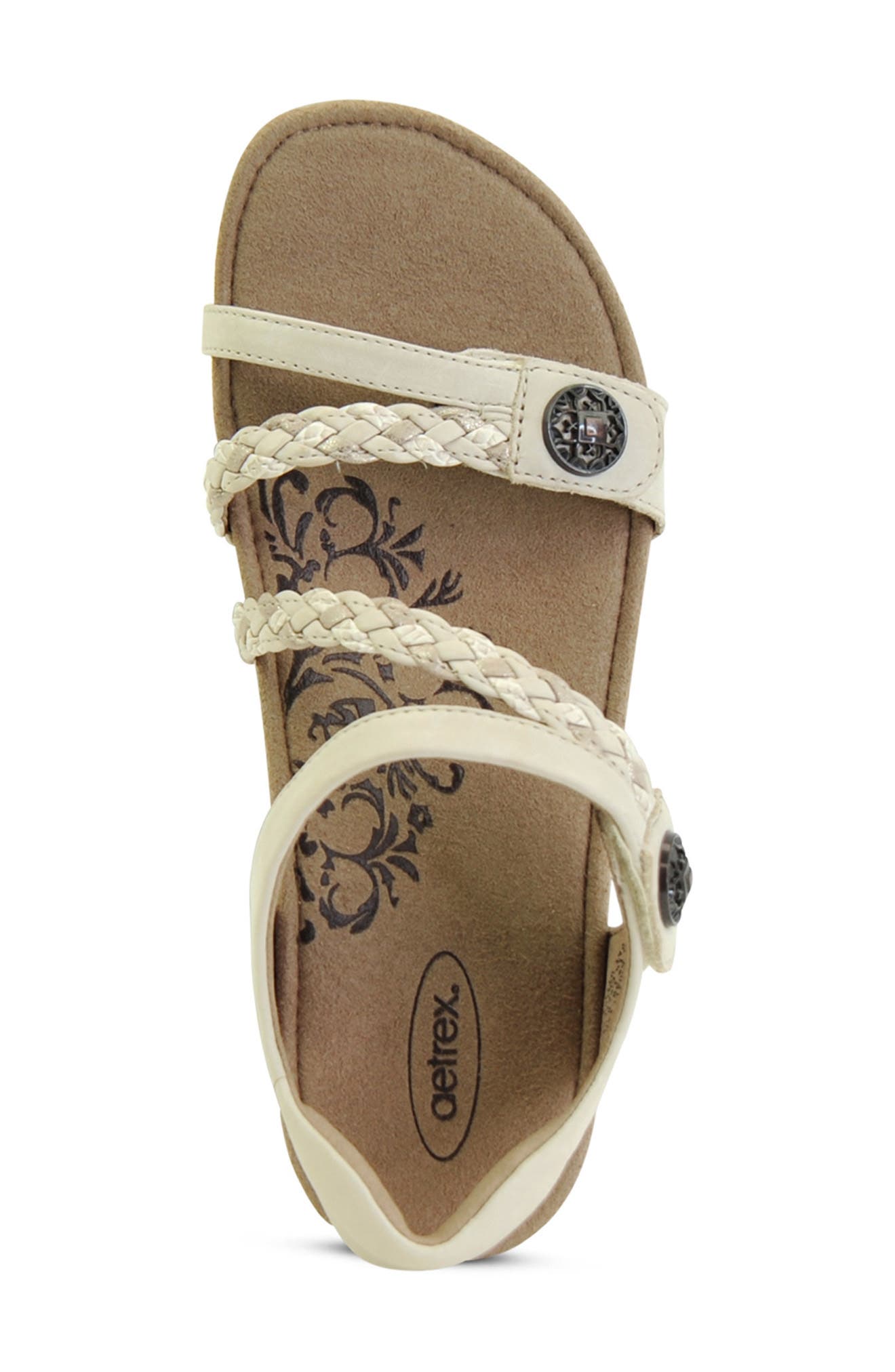 Jillian Braided Leather Strap Sandal, Alternate, color, IVORY