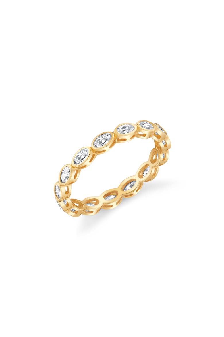 Oval Cut Cubic Zirconia Eternity Ring, Main, color, 18KT YELLOW GOLD / CLEAR STONE