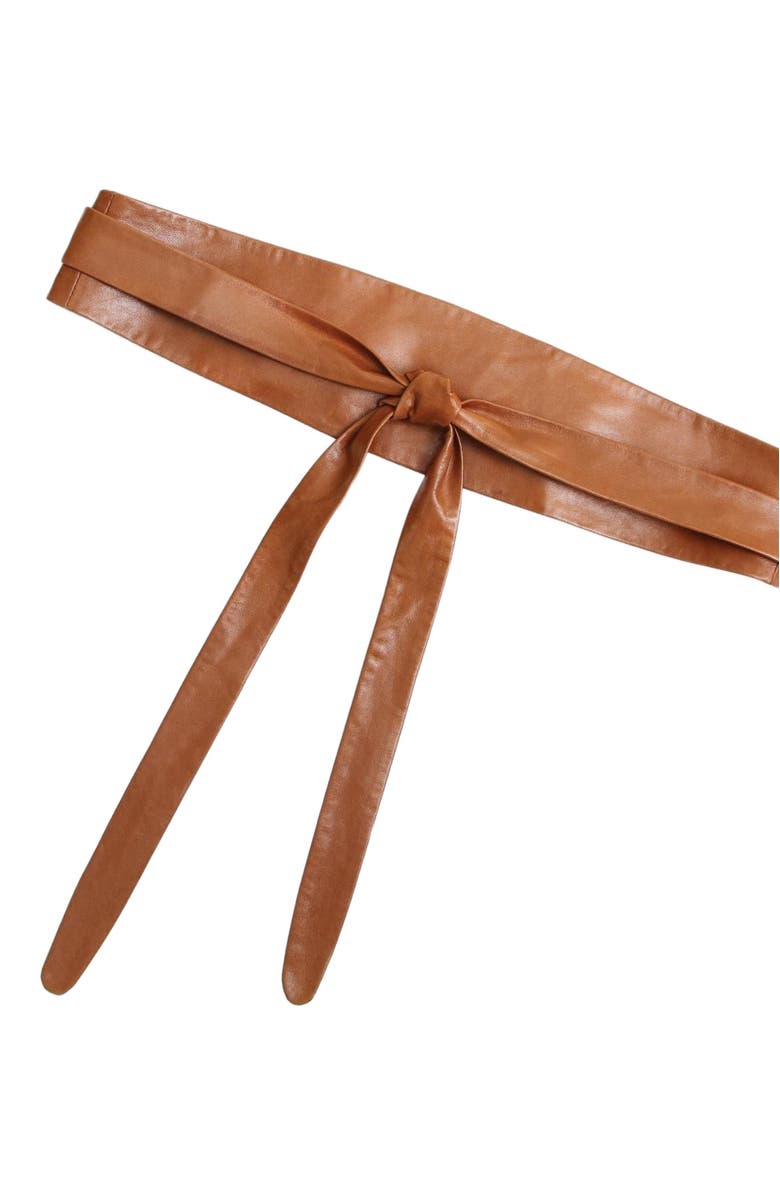Belle & Bloom Odyssey Soft Wrap Leather Belt, Main, color, Brown