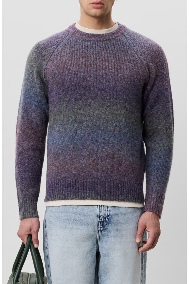 Gradient Crewneck Sweater, Main, color, SPICED PLUM PURPLE