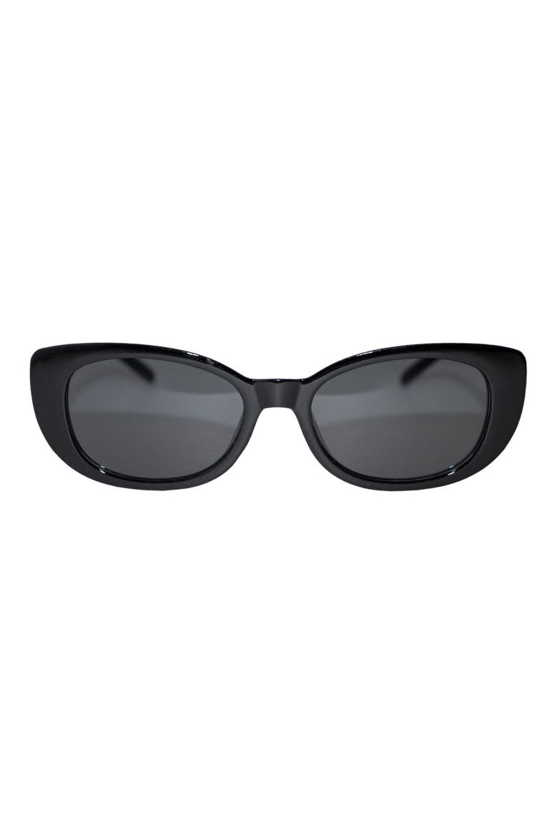 Dolly 68mm Oversize Polarized Oval Sunglasses, Main, color, BLACK/ BLACK