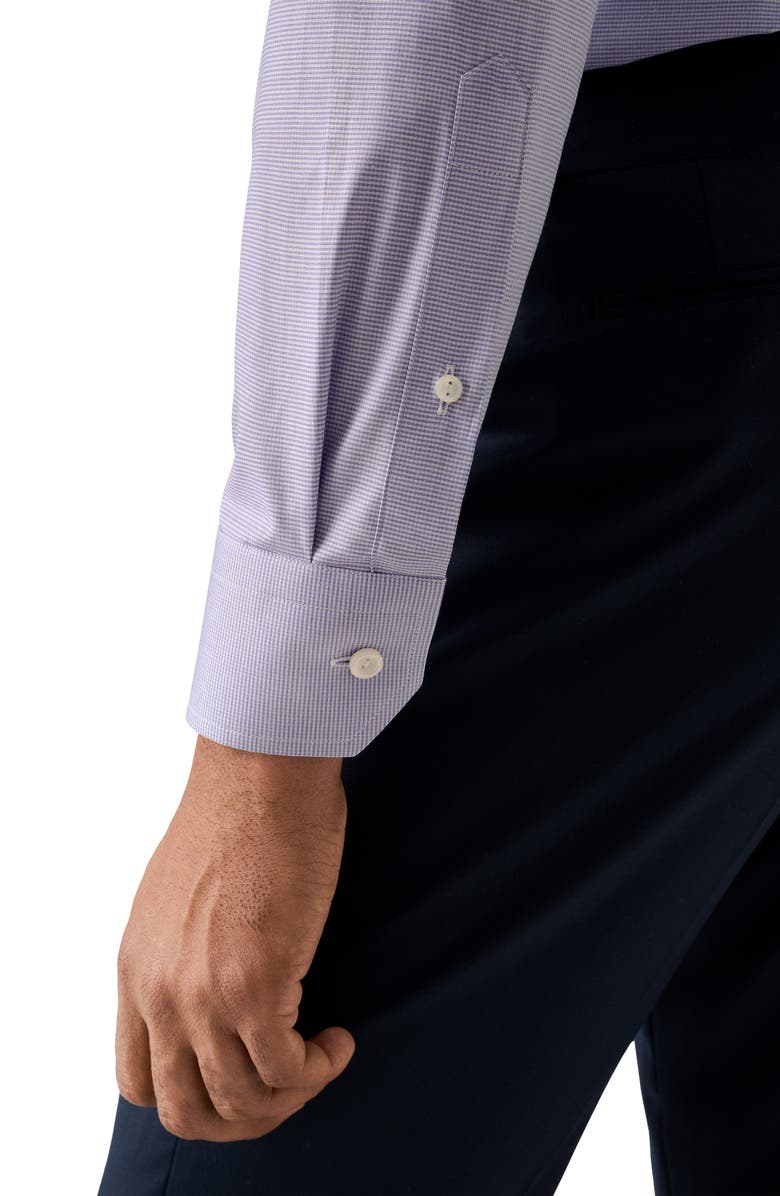 Eton Slim Fit Microcheck Shirt, Alternate, color, Medium Purple