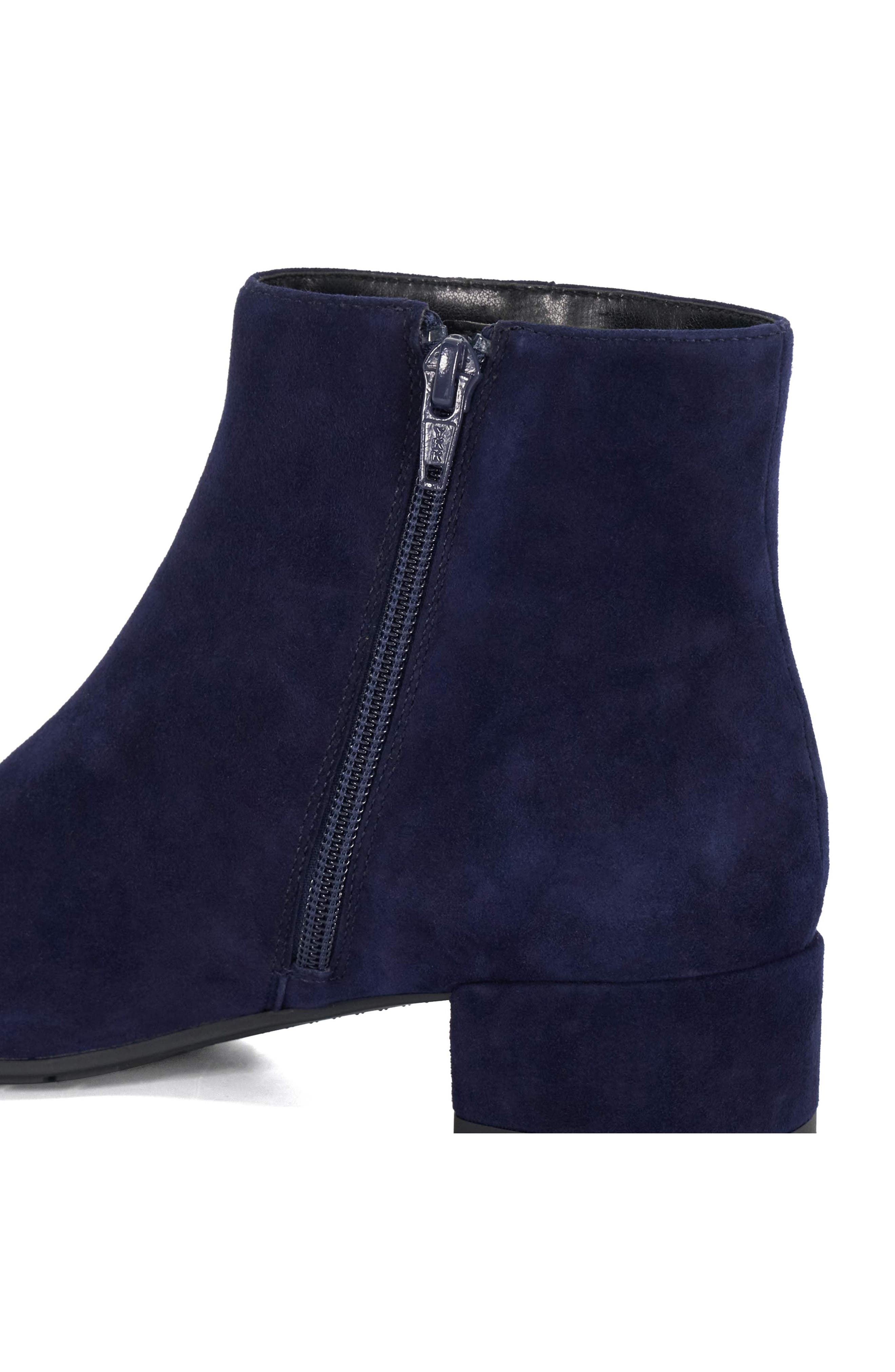 Dune London Pippie Ankle Bootie, Alternate, color, Dark-Blue-Suede