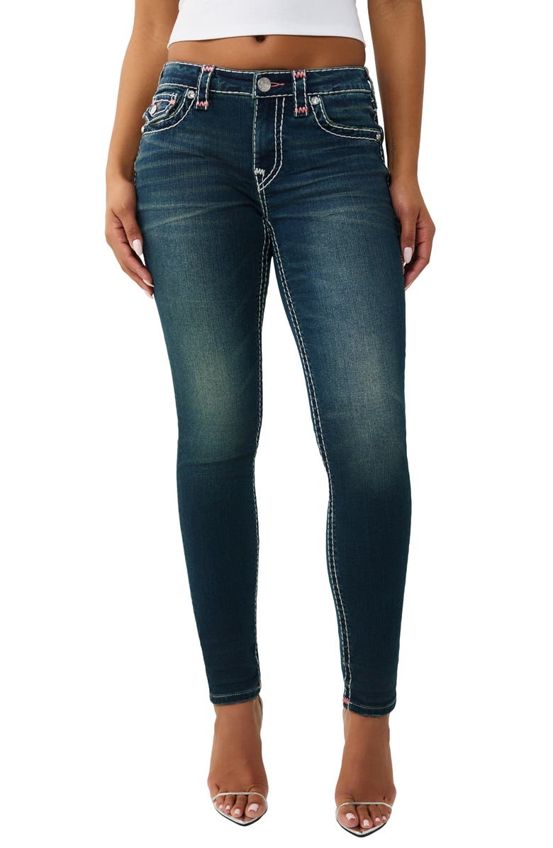 True Religion Jennie Skinny Jeans, Main, color, Dark Wash