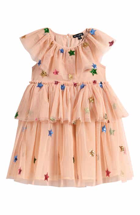 Ava & Yelly Kids' Sequin Star Tulle Tutu Dress