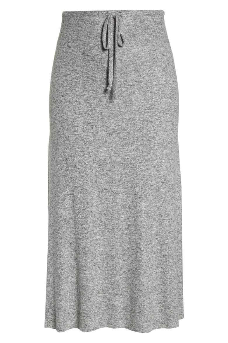 Fleece Maxi Skirt, Alternate, color, HEATHER GREY