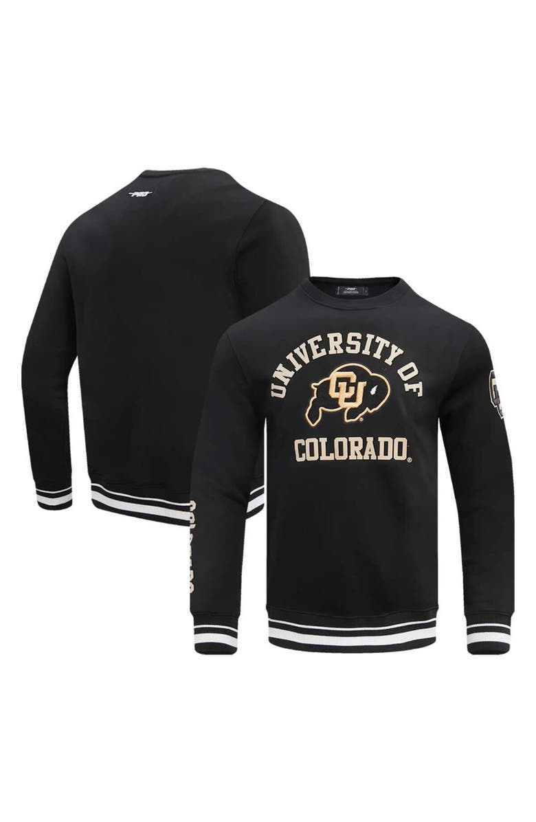 PRO STANDARD Men's Pro Standard Black Colorado Buffaloes Classic Stacked Logo Pullover Sweatshirt, Main, color, 