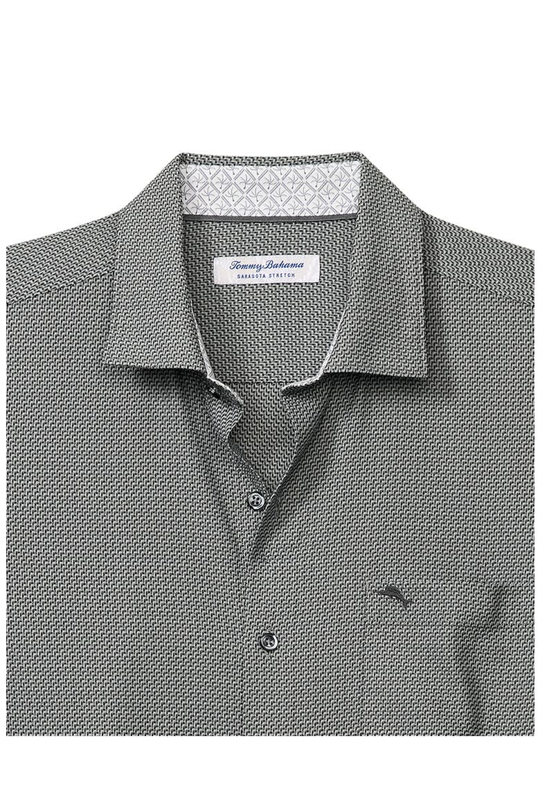 Sarasota Stretch Ventura Key Long Sleeve Button Up Shirt, Alternate, color, BLACK