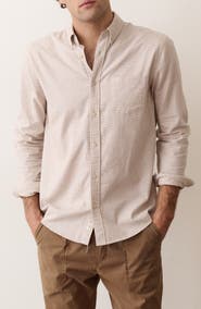 Marine Layer California Houndstooth Stretch Oxford Shirt