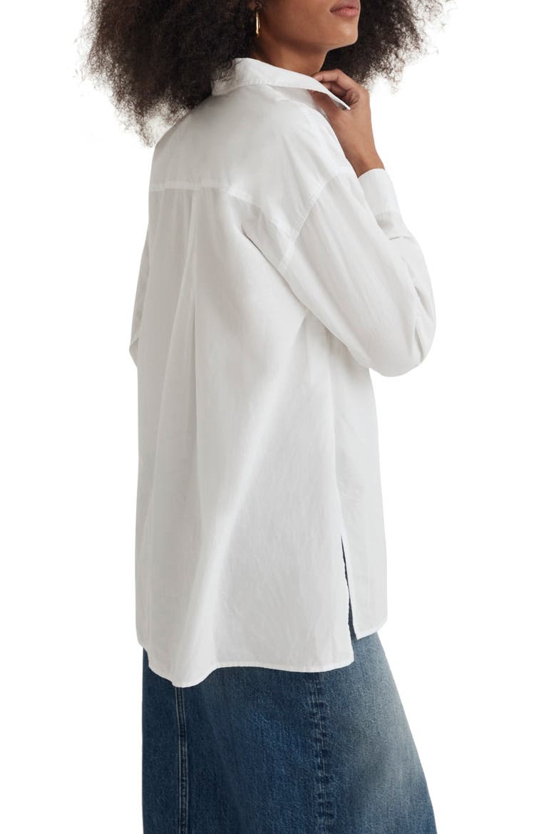The Oversize Straight Hem Signature Poplin Shirt, Alternate, color, EYELET WHITE