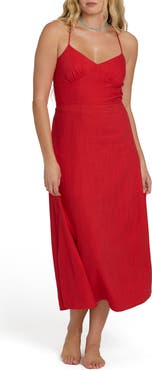 Billabong Take it Back Cotton Blend Midi Sundress