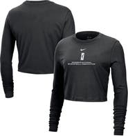 Nike Women's Nike Black WNBA Team 13 Cropped Tri-Blend Long Sleeve T-Shirt