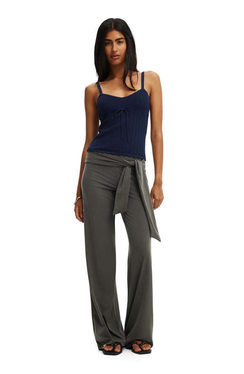 Cotton On Women's Scallop Edge Knit Cami, Alternate, color, Navy