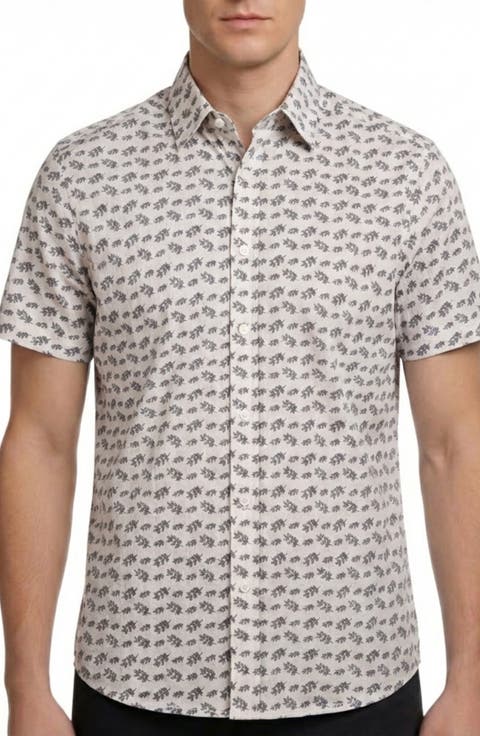 Disty Short Sleeve Seersucker Button-Up Shirt