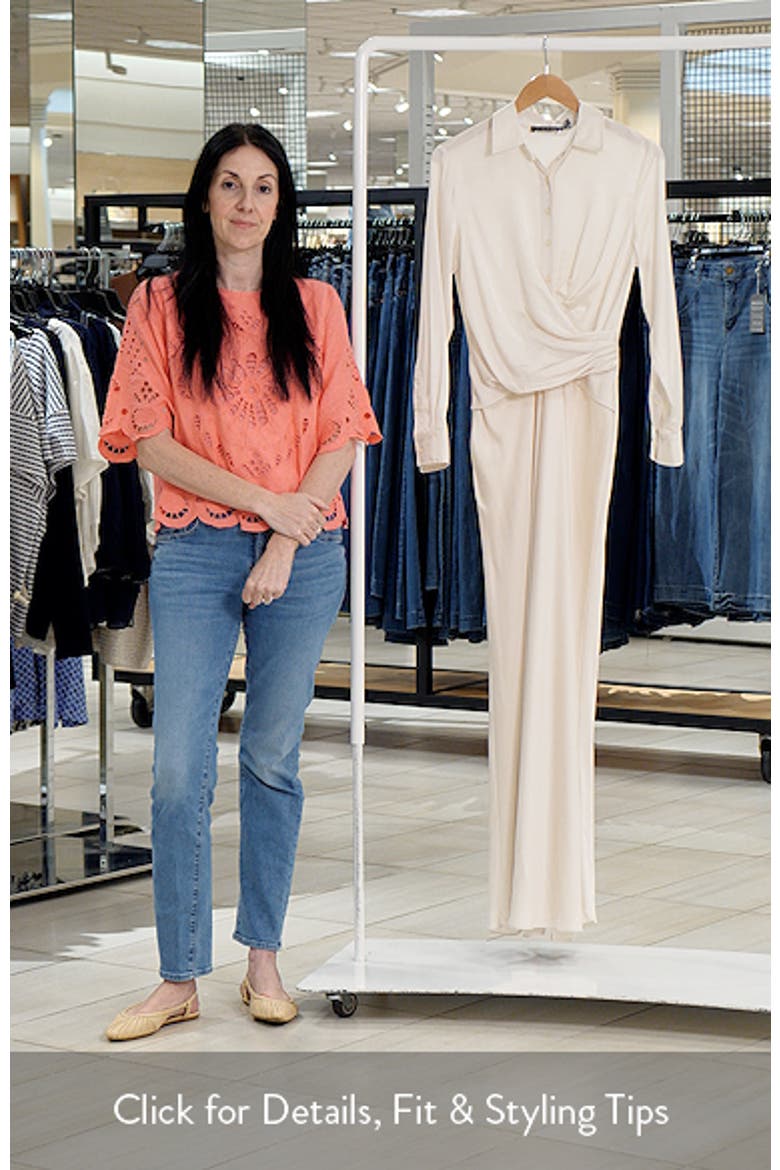 Featherweight Satin Charmeuse Shirtdress Gown video