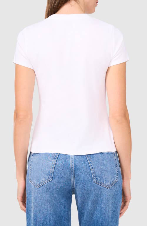 Halogenr Halogen(r) Rib Stretch Cotton T-shirt In Bright White