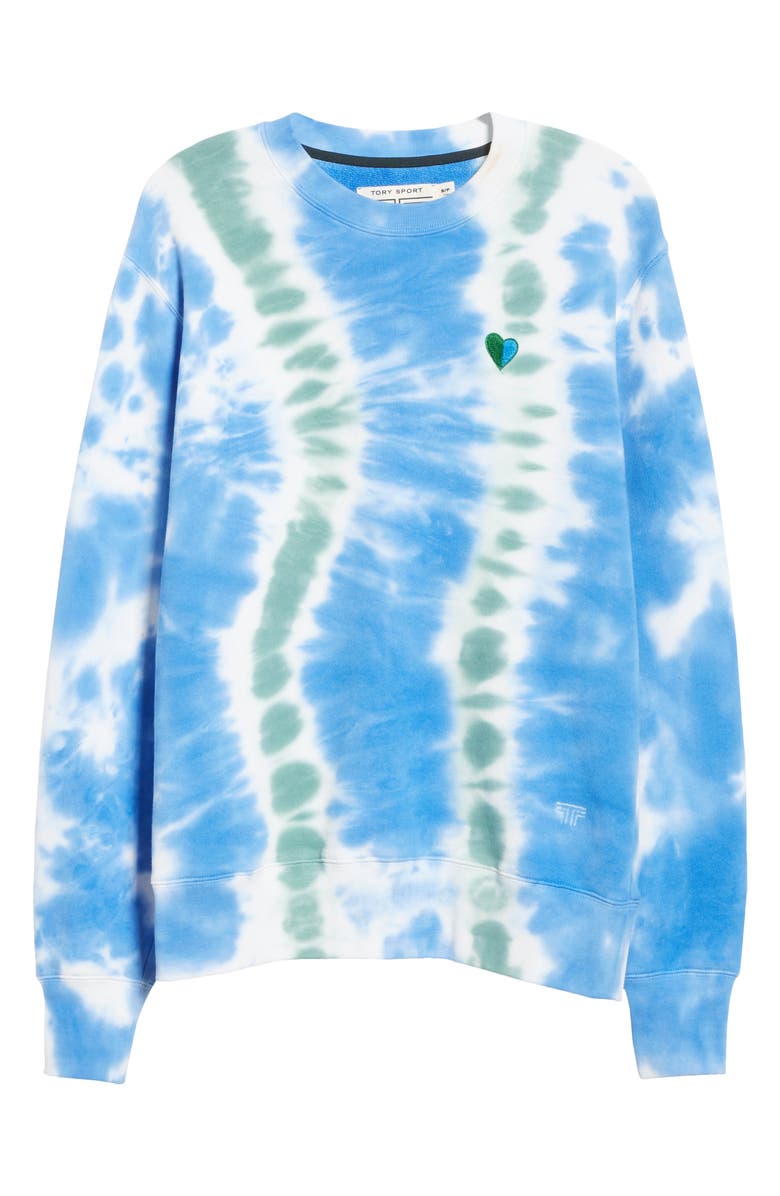 Tory Sport by Tory Burch Tie Dye French Terry Sweatshirt, Alternate, color, 