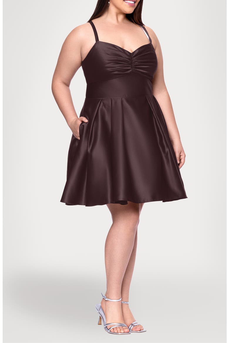 L'Amour Party Minidress, Alternate, color, BROWN