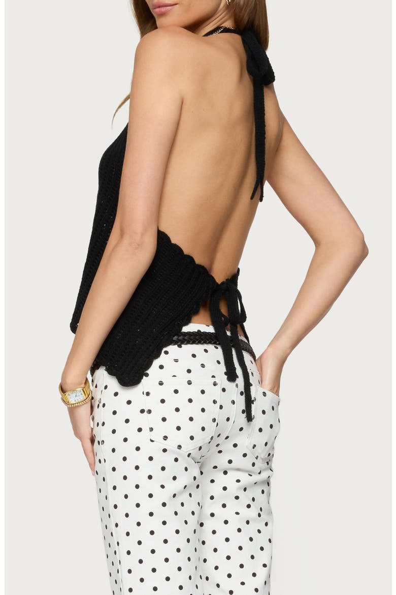 Ivey Backless Halter Top, Alternate, color, BLACK