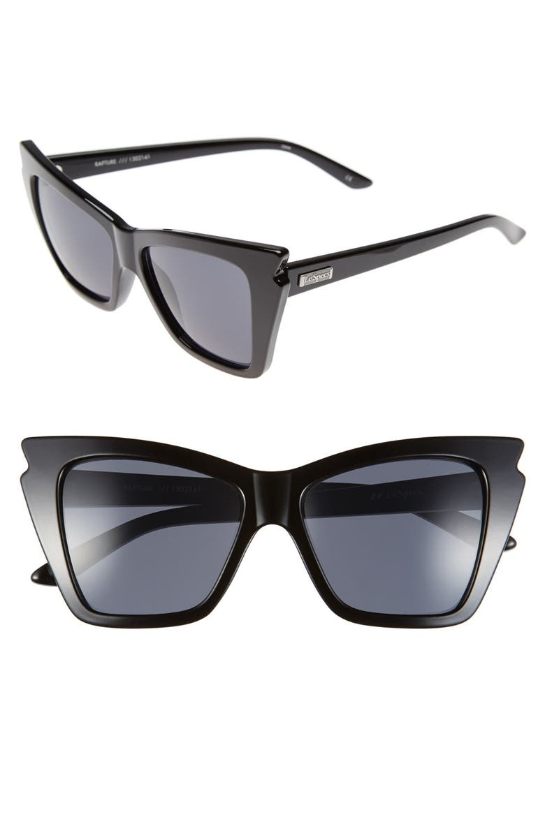 'Rapture' 55mm Bat Wing Sunglasses, Main, color, BLACK