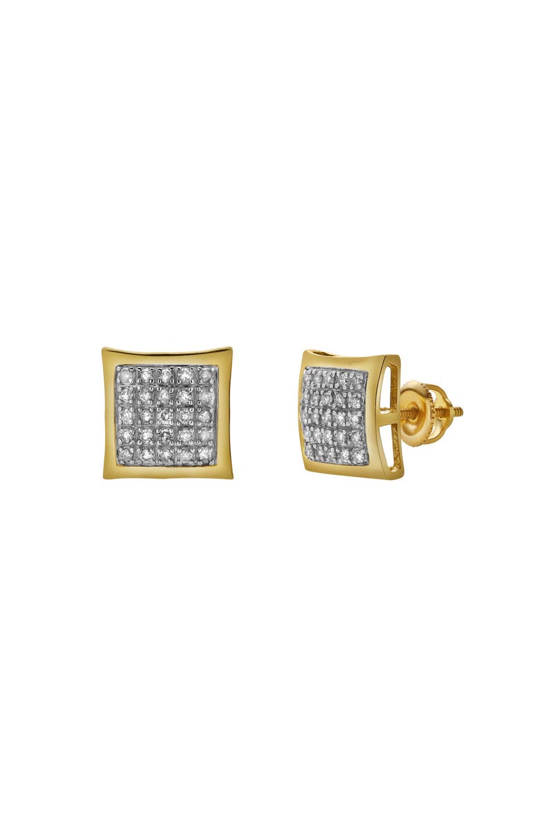 LuvMyJewelry Serenidade 10K Yellow Gold Diamond Unisex Earrings - 0.14 Cts, Main, color, 10K Yellow Gold